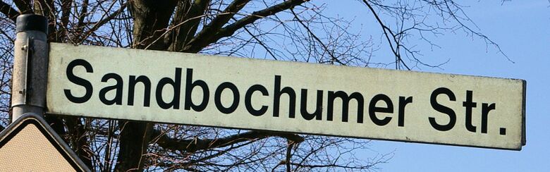 Straßenschild Sandbochumer Straße