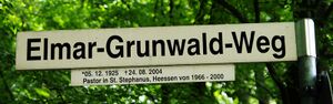 Straßenschild Elmar-Grunwald-Weg