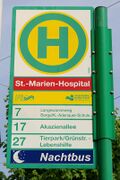 Haltestellenschild St.-Marien-Hospital
