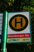 Haltestellenschild Bromberger Straße