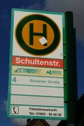 Haltestellenschild Schultenstraße