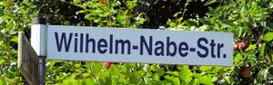Straßenschild Wilhelm-Nabe-Straße