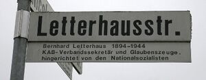 Straßenschild Letterhausstraße