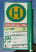 Haltestellenschild Scheidinger Straße