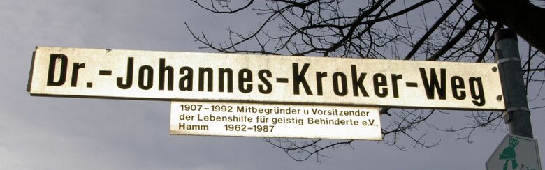 Straßenschild Dr.-Johannes-Kroker-Weg
