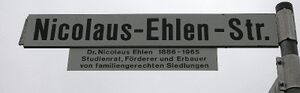 Straßenschild Nicolaus-Ehlen-Straße