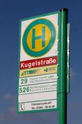 Haltestellenschild Kugelstraße