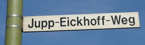 Straßenschild Jupp-Eickhoff-Weg