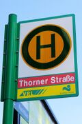 Haltestellenschild Thorner Straße