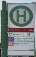 Haltestellenschild Haselnußstraße