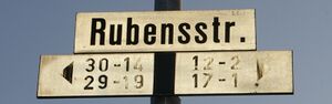 Straßenschild Rubensstraße