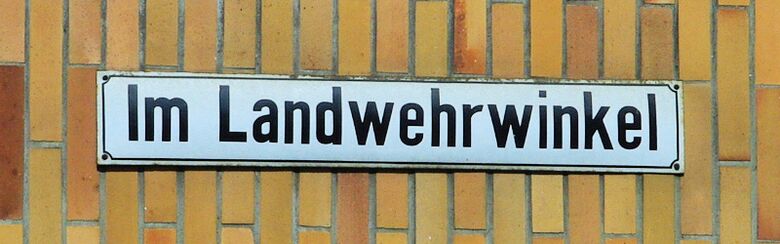 Straßenschild Im Landwehrwinkel