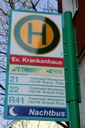 Haltestellenschild Evangelisches Krankenhaus