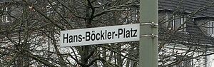 Straßenschild Hans-Böckler-Platz