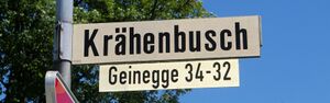 Straßenschild Krähenbusch