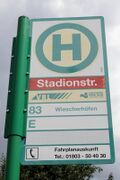 Haltestellenschild Stadionstraße