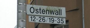 Straßenschild Ostenwall