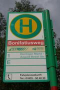 Haltestellenschild Bonifatiusweg