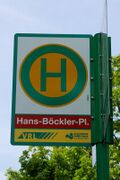 Haltestellenschild Hans-Böckler-Platz