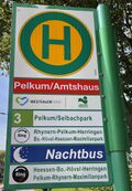 Haltestellenschild Pelkum/Amtshaus