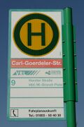 Haltestellenschild Carl-Goerdeler-Straße