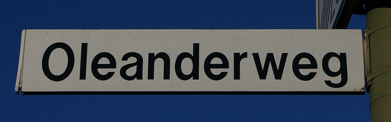 Straßenschild Oleanderweg