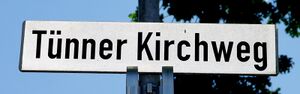 Straßenschild Tünner Kirchweg