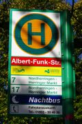 Haltestellenschild Albert-Funk-Straße