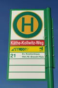 Haltestellenschild Käthe-Kollwitz-Weg