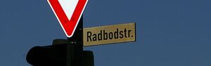 Straßenschild Radbodstraße