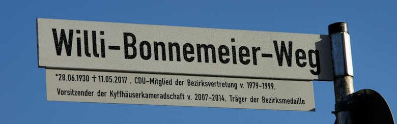 Straßenschild Willi-Bonnemeier-Weg