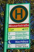 Haltestellenschild Mozartstraße