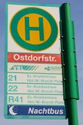 Haltestellenschild Ostdorfstraße