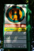 Haltestellenschild Quellenstraße